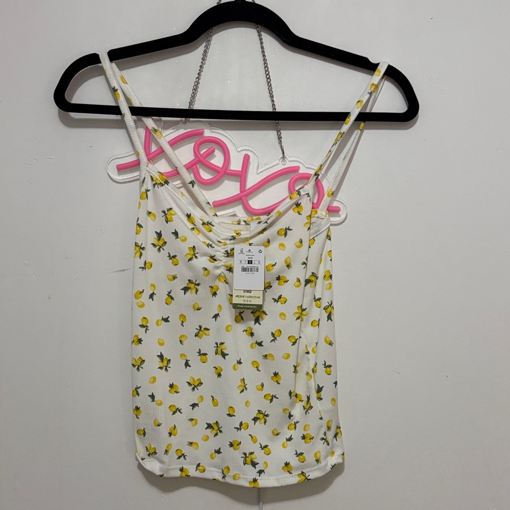 Ardene White Lemon Pattern Camisole
